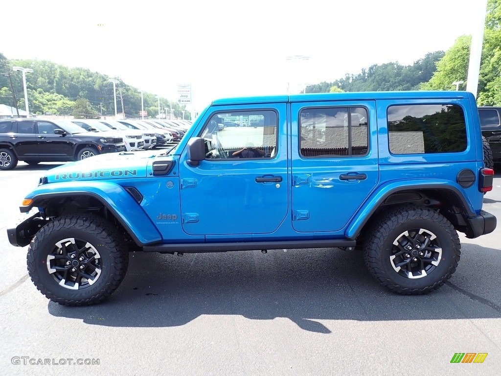 Hydro Blue Pearl 2024 Jeep Wrangler 4-Door Rubicon X 4xe Hybrid Exterior Photo #146315495