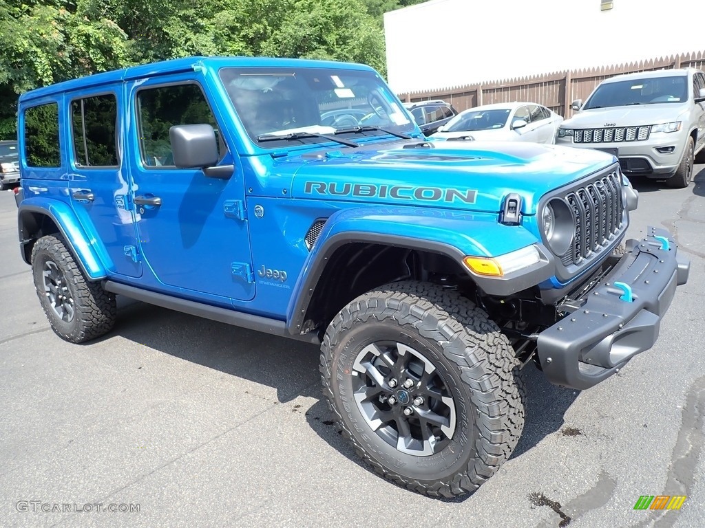 Hydro Blue Pearl 2024 Jeep Wrangler 4-Door Rubicon X 4xe Hybrid Exterior Photo #146315645