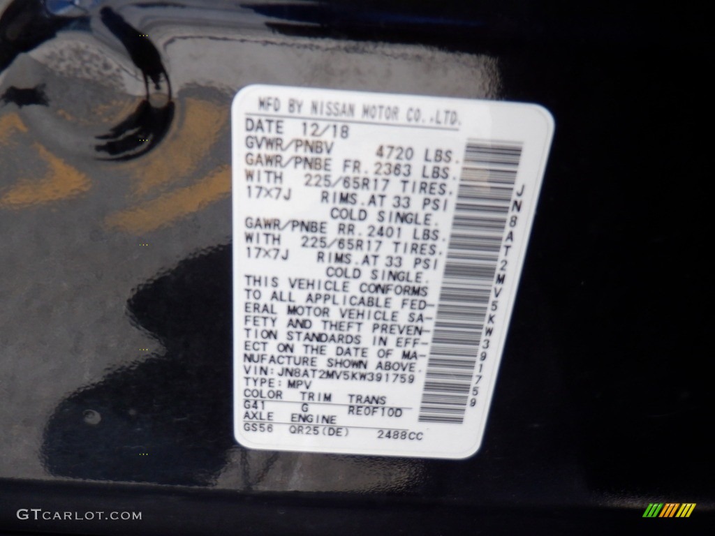2019 Rogue Color Code G41 for Magnetic Black Photo #146316161