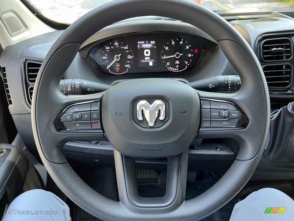 2023 Ram ProMaster 2500 High Roof Cargo Van Black Steering Wheel Photo #146316590