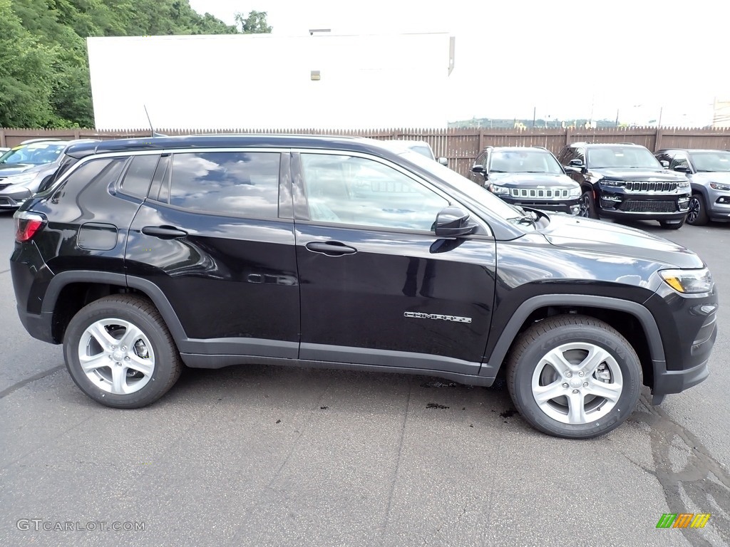 Diamond Black Crystal Pearl 2023 Jeep Compass Sport 4x4 Exterior Photo #146316884