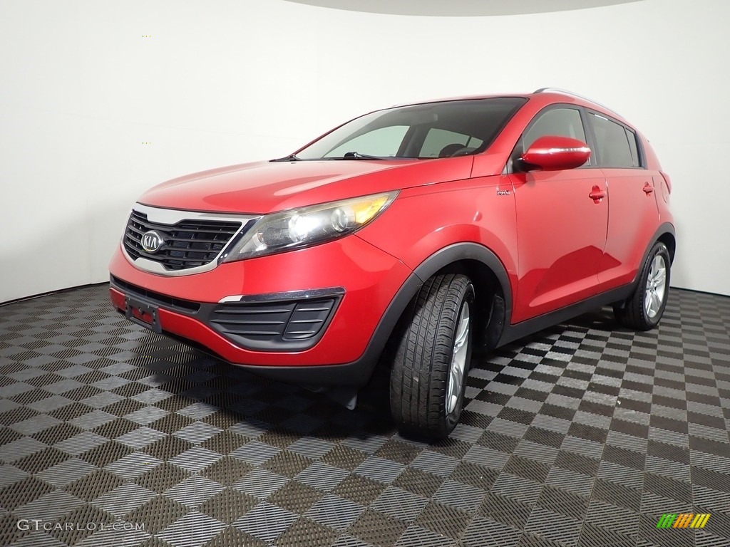2012 Sportage LX AWD - Signal Red / Black photo #9