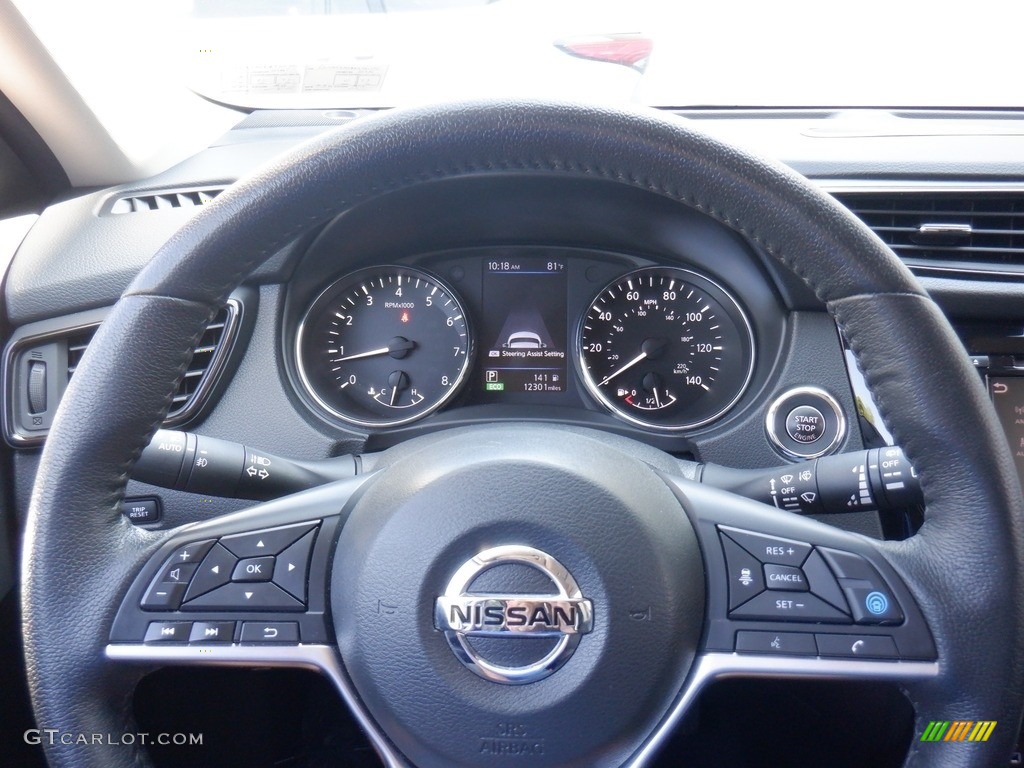 2019 Nissan Rogue SV AWD Charcoal Steering Wheel Photo #146318915