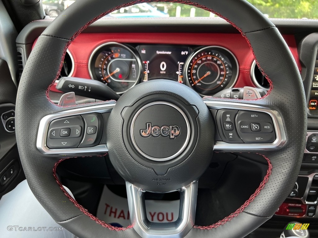 2023 Jeep Wrangler Rubicon 392 4x4 20th Anniversary 20th Anniversary Red/Black Steering Wheel Photo #146319722