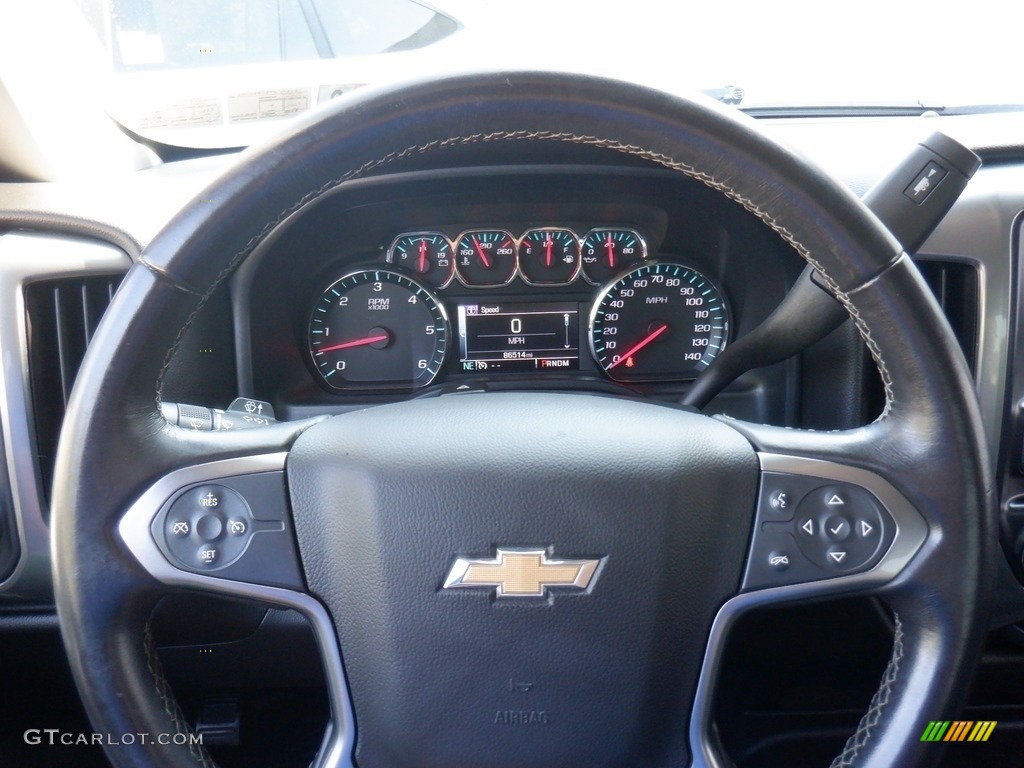 2015 Chevrolet Silverado 1500 LT Double Cab 4x4 Jet Black Steering Wheel Photo #146319809
