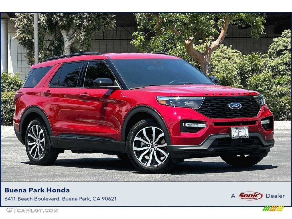 2022 Explorer ST-Line - Rapid Red Metallic / Ebony photo #1