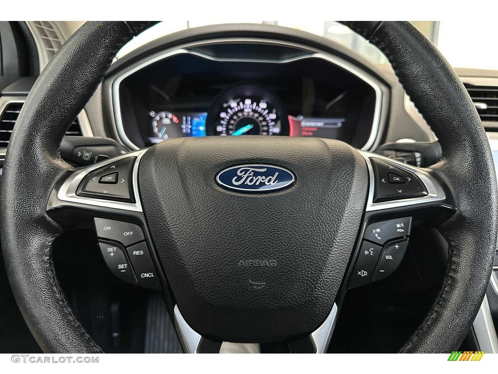 2019 Ford Fusion SEL Ebony Steering Wheel Photo #146321794