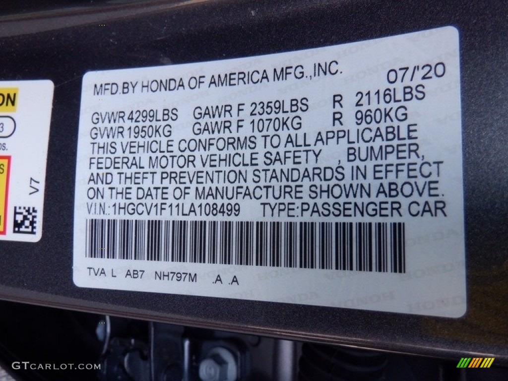 2020 Accord LX Sedan - Modern Steel Metallic / Black photo #30