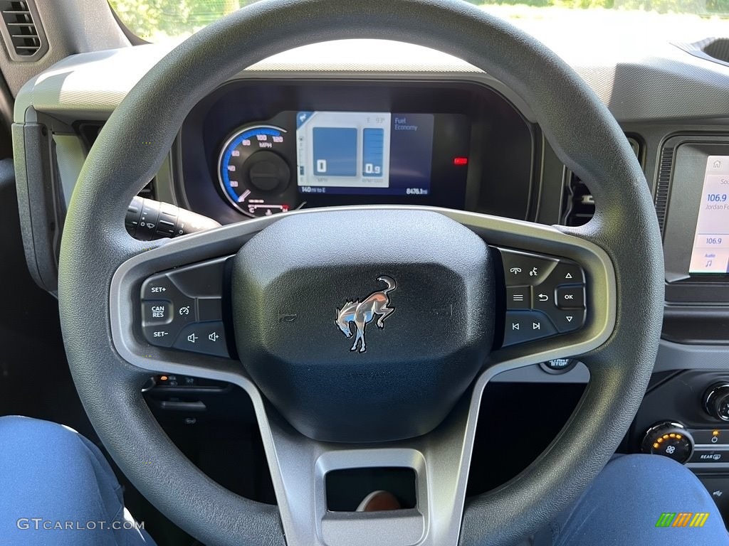 2022 Ford Bronco Base 4x4 2-Door Dark Space Gray Steering Wheel Photo #146327987