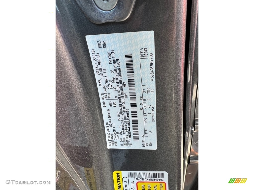 2022 Ford Bronco Base 4x4 2-Door Color Code Photos