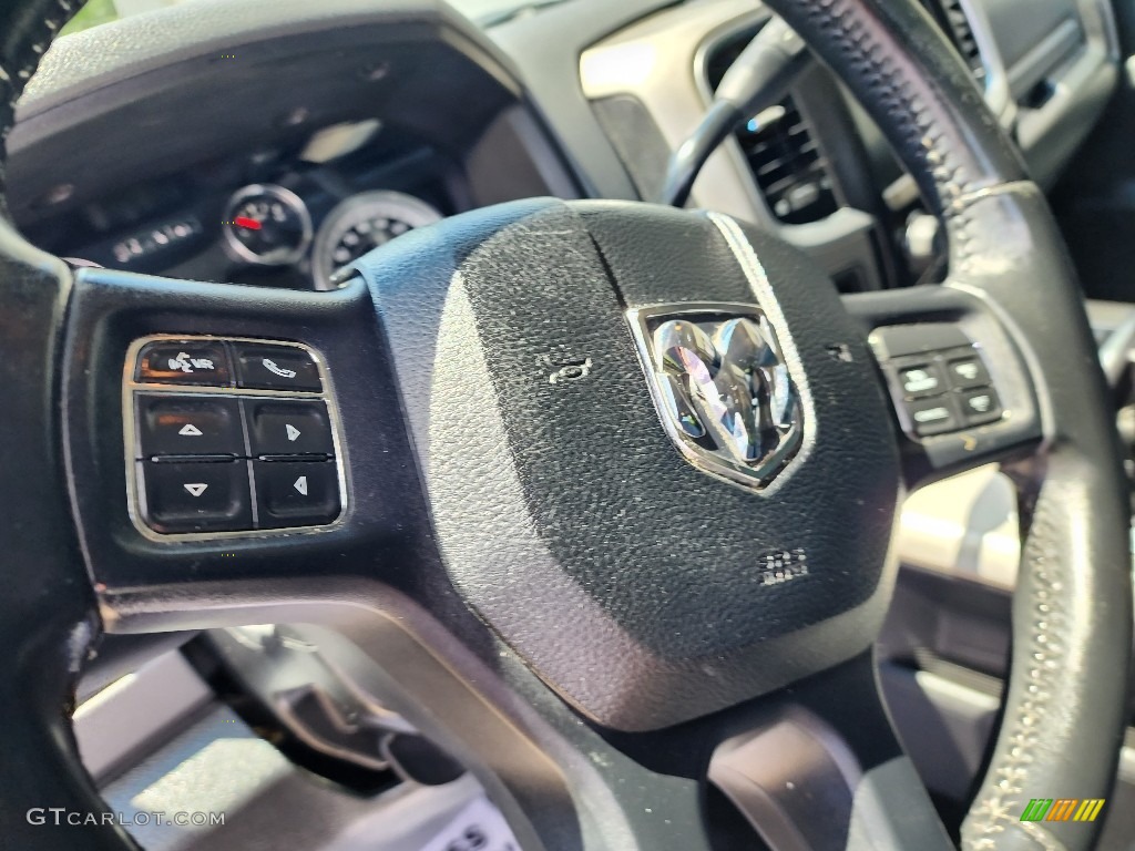 2015 Ram 2500 SLT Crew Cab 4x4 Black/Diesel Gray Steering Wheel Photo #146328758