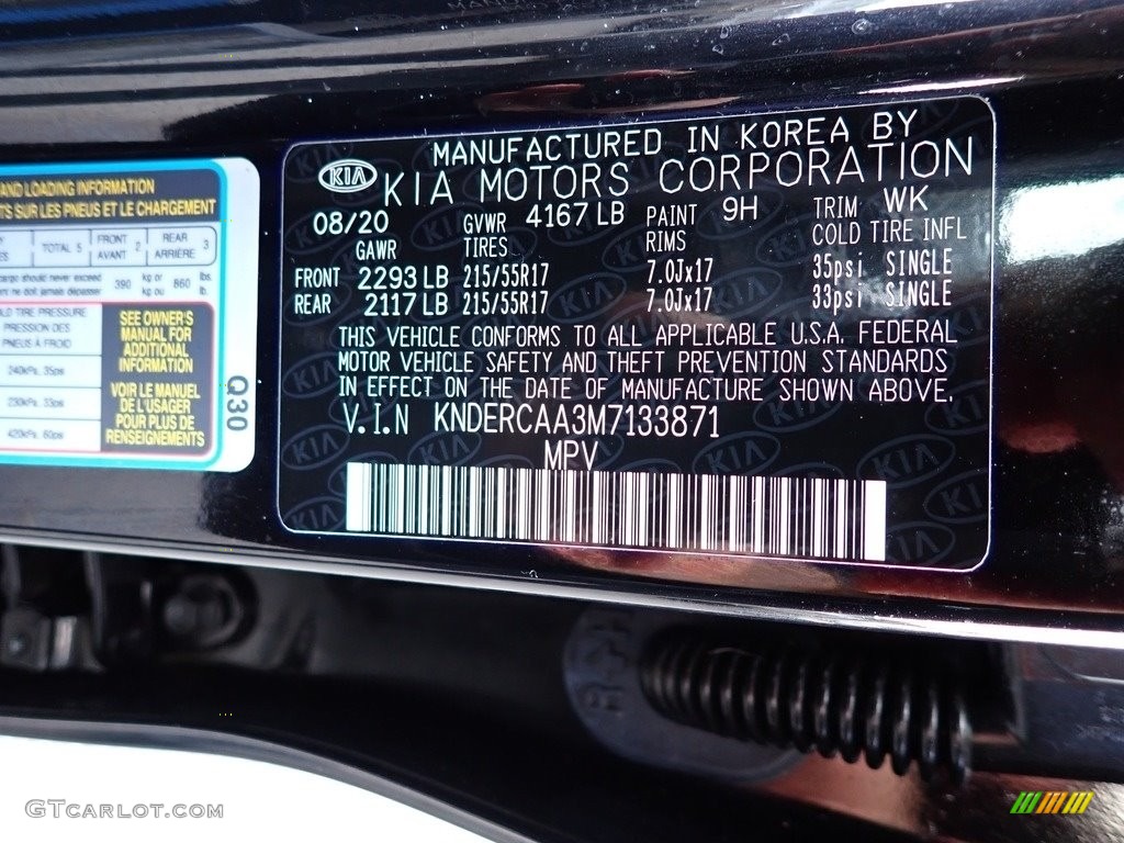 2021 Kia Seltos EX AWD Color Code Photos