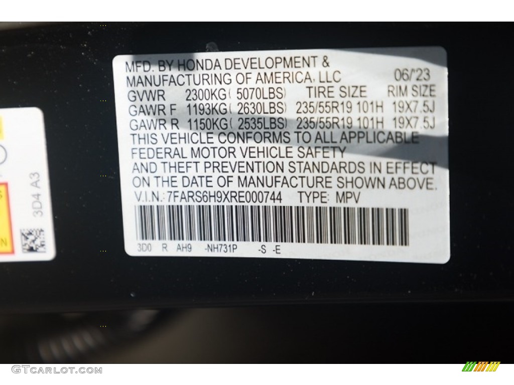 2024 CR-V Color Code NH731P for Crystal Black Pearl Photo #146331318