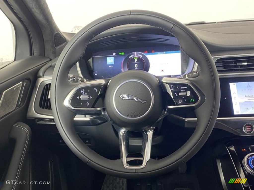 2024 Jaguar I-PACE R-Dynamic HSE AWD Ebony w/Light Oyster Stitching Steering Wheel Photo #146333012