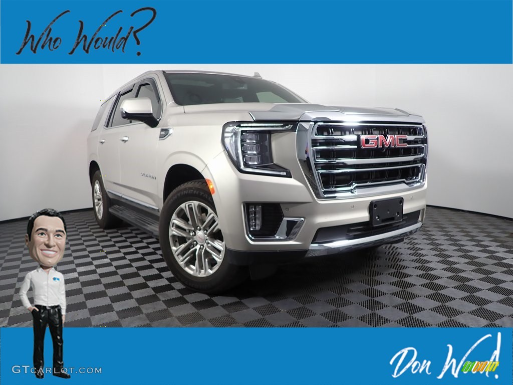 2021 Yukon SLT 4WD - Pearl Beige Metallic / Dark Walnut/­Slate photo #1