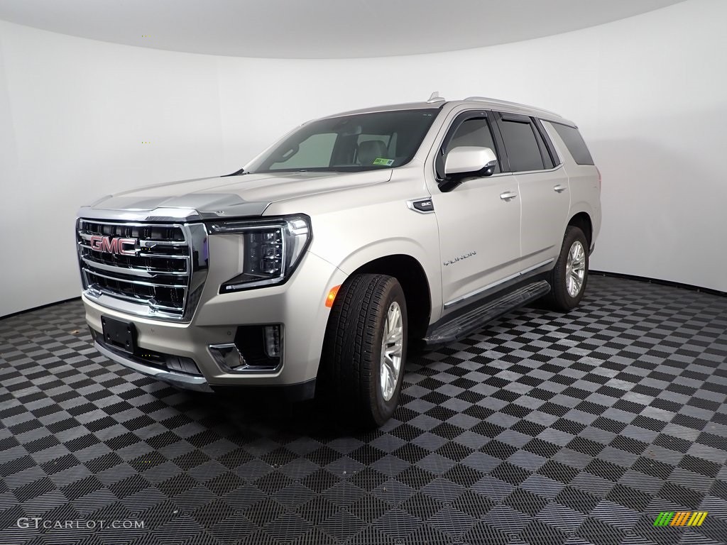 2021 Yukon SLT 4WD - Pearl Beige Metallic / Dark Walnut/­Slate photo #7