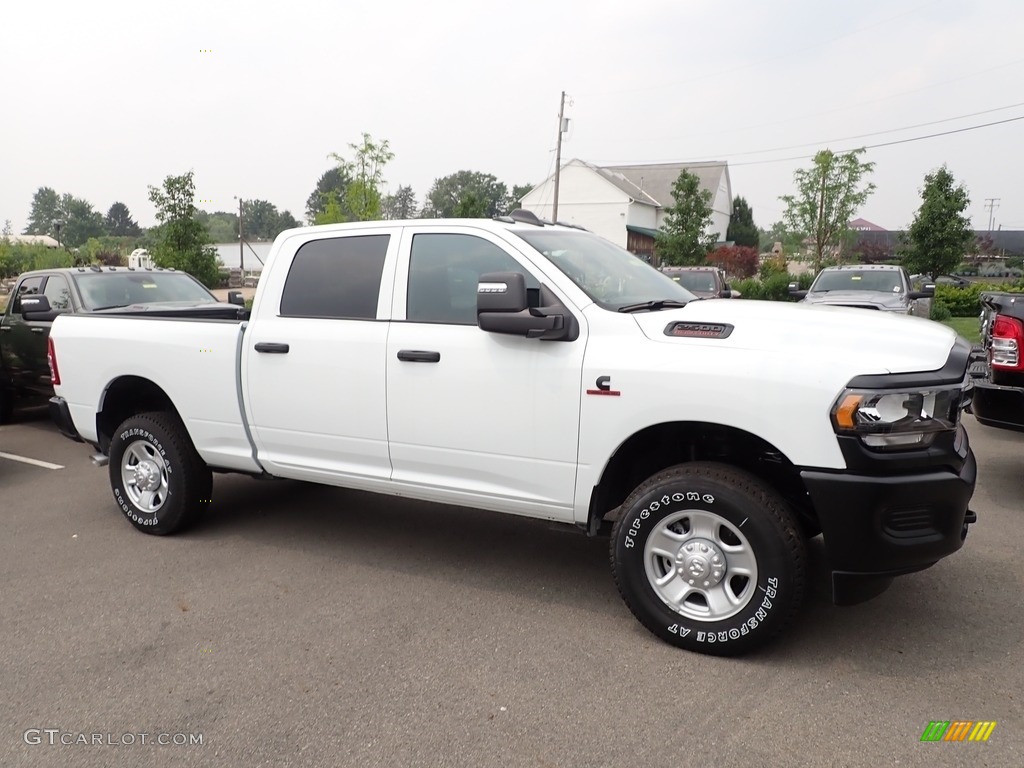 Bright White 2023 Ram 2500 Tradesman Crew Cab 4x4 Exterior Photo #146336223
