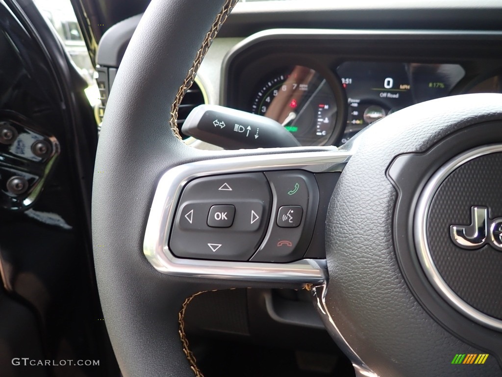 2024 Jeep Wrangler 4-Door Sahara 4xe Hybrid Black Steering Wheel Photo #146338050