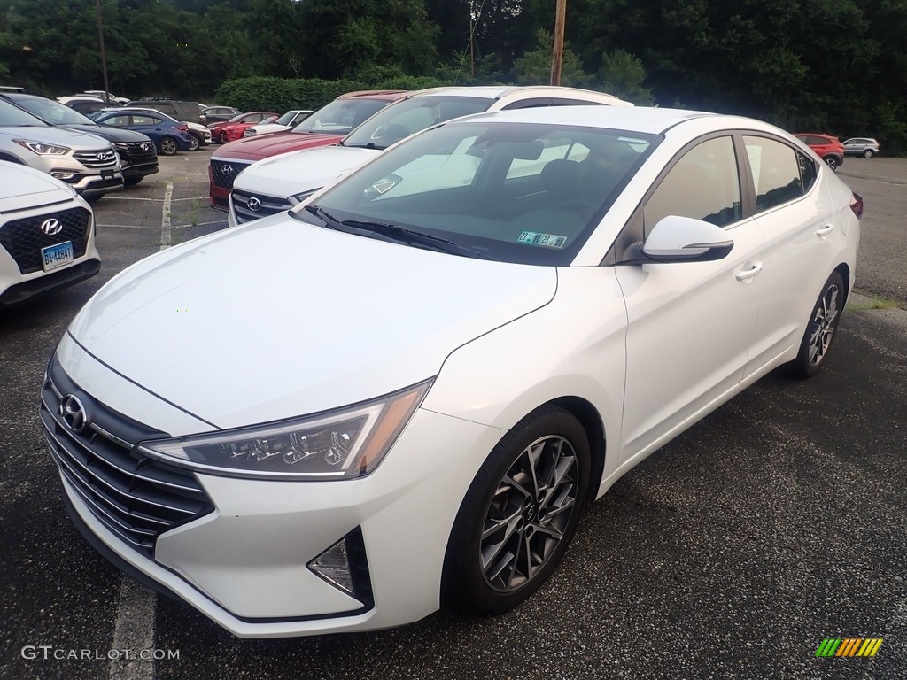 2020 Elantra Limited - Quartz White Pearl / Black photo #1