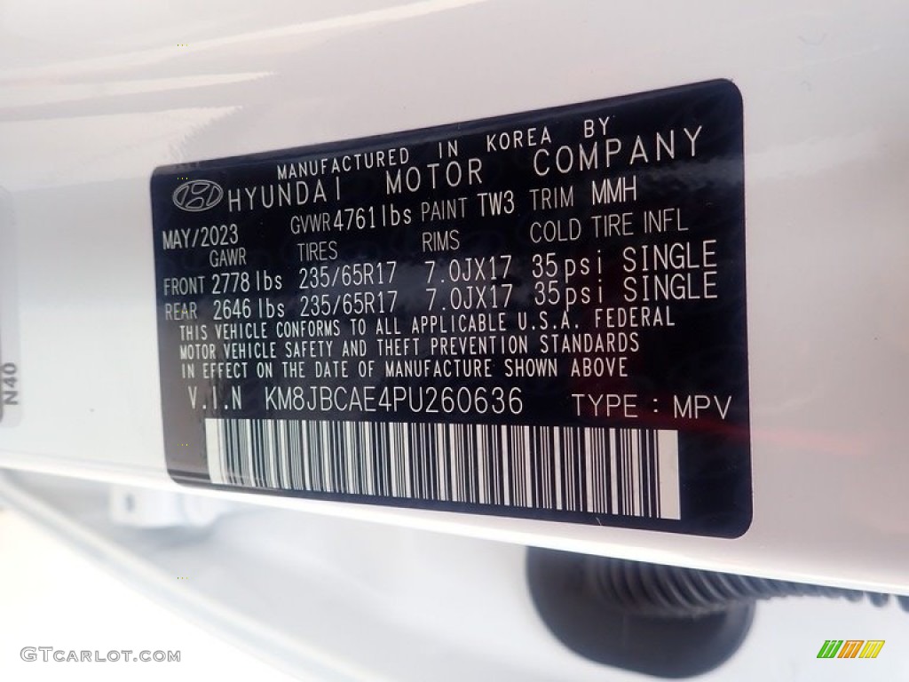 2023 Tucson SEL AWD - Serenity White / Gray photo #18