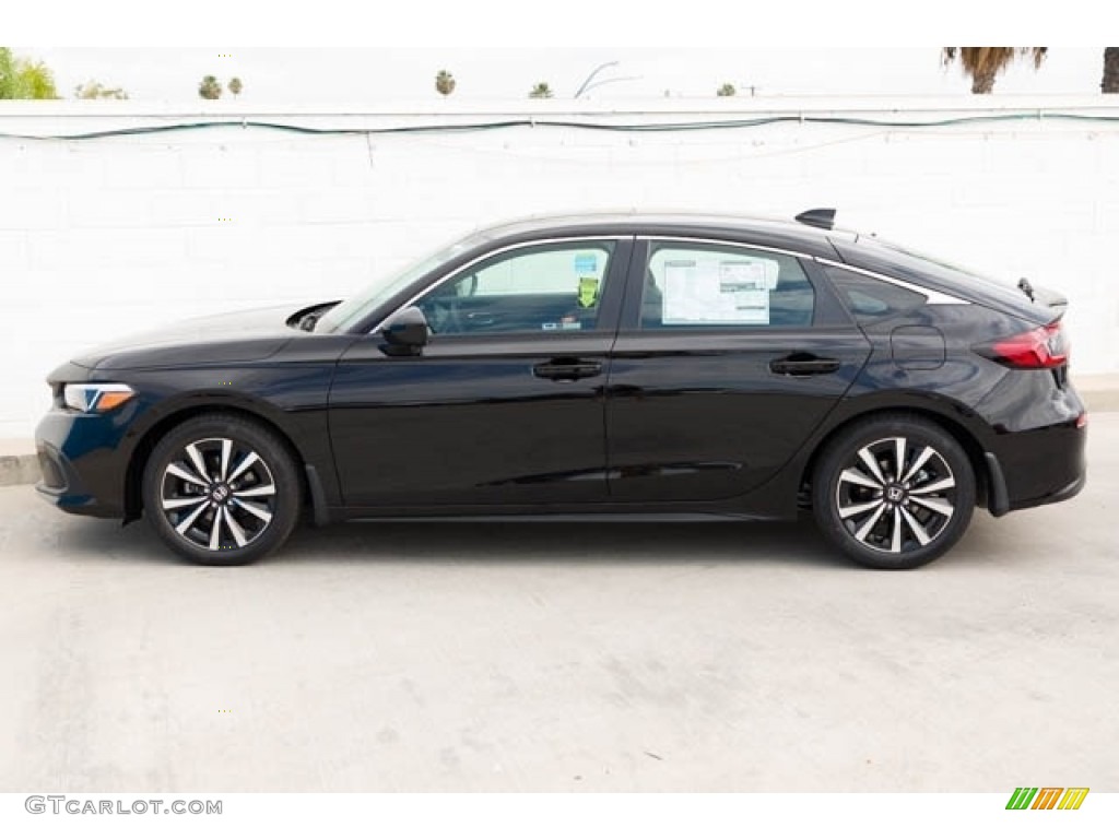 Crystal Black Pearl 2023 Honda Civic EX-L Hatchback Exterior Photo #146340180