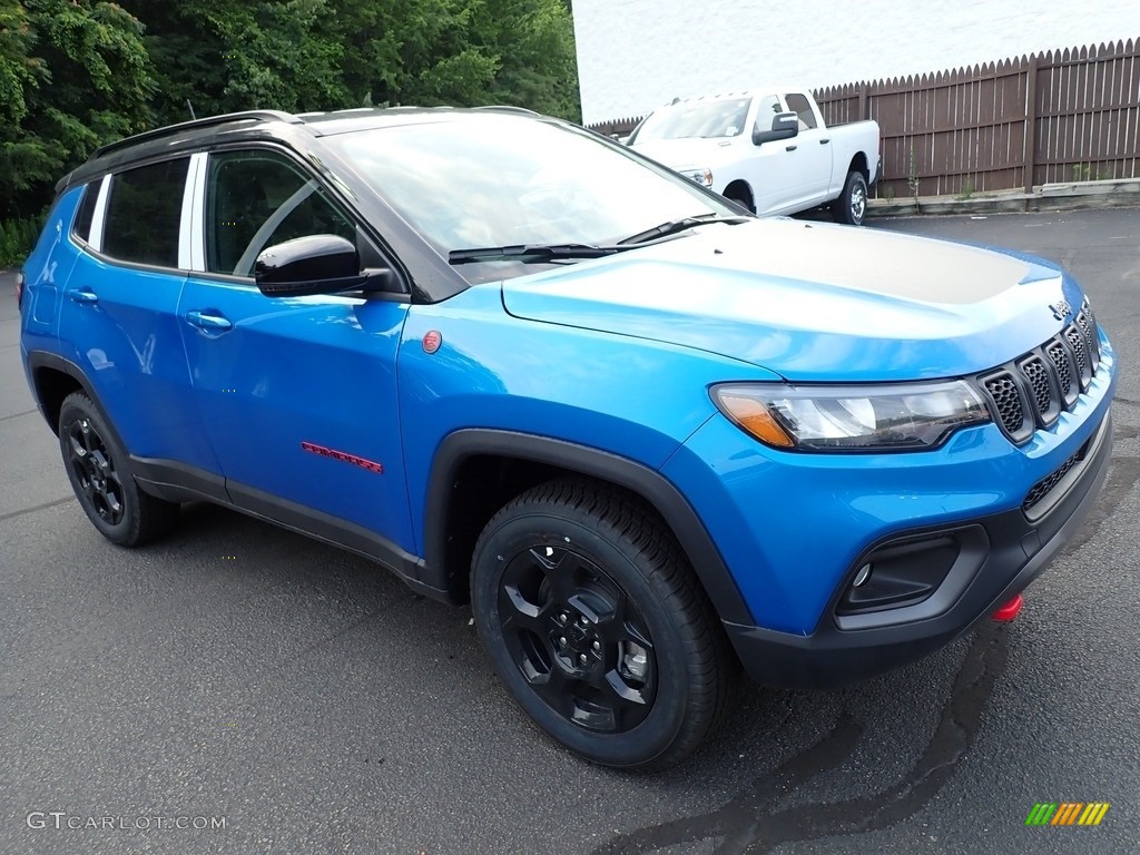Laser Blue Pearl 2023 Jeep Compass Trailhawk 4x4 Exterior Photo #146341852