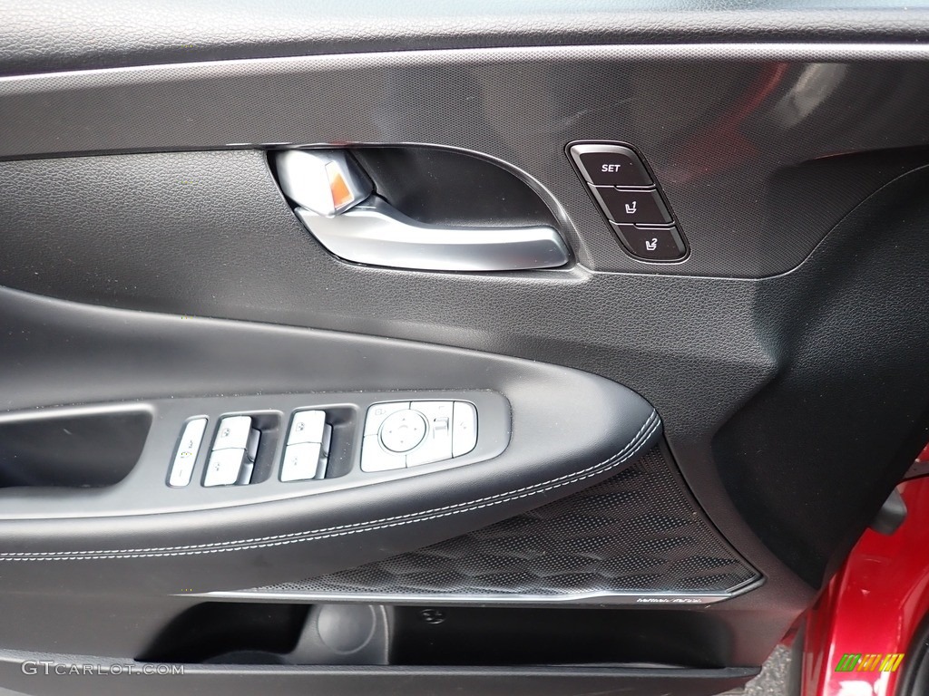 2021 Hyundai Santa Fe Calligraphy AWD Obsidian Black Door Panel Photo #146343190