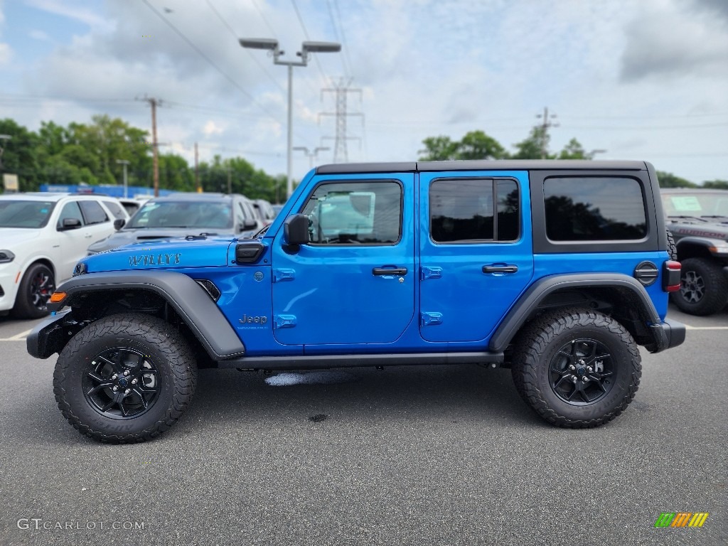 Hydro Blue Pearl 2024 Jeep Wrangler 4-Door Willys 4xe Hybrid Exterior Photo #146343391