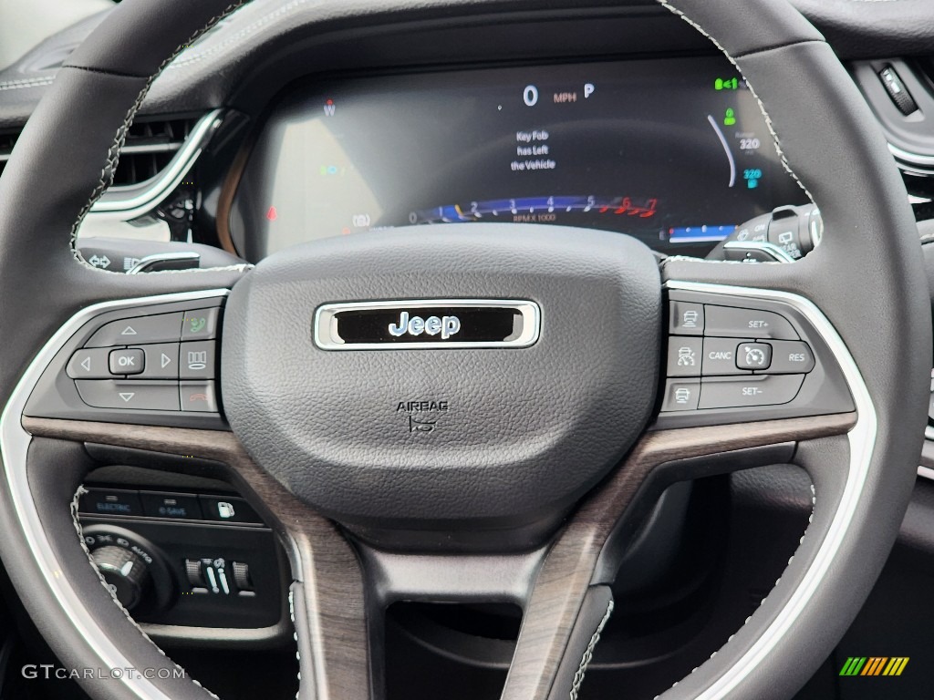 2023 Jeep Grand Cherokee 4XE Global Black Steering Wheel Photo #146343742