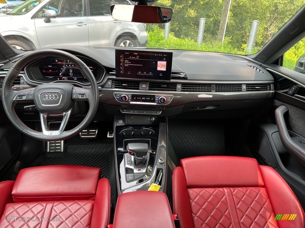 2021 Audi S5 Sportback Premium Plus quattro Magma Red Dashboard Photo #146345050