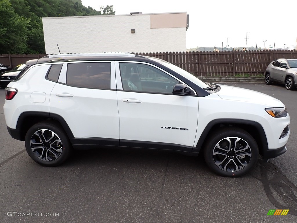 Bright White 2023 Jeep Compass Limited 4x4 Exterior Photo #146345089