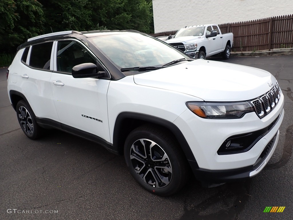 Bright White 2023 Jeep Compass Limited 4x4 Exterior Photo #146345116