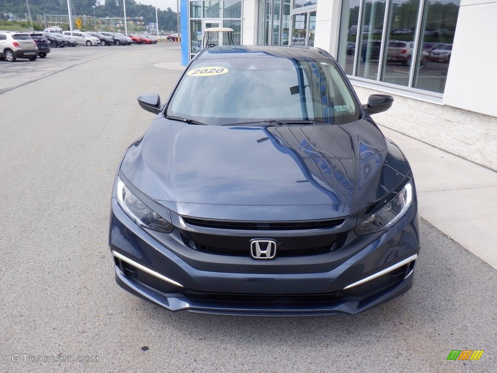 2020 Civic LX Sedan - Cosmic Blue Metallic / Gray photo #2