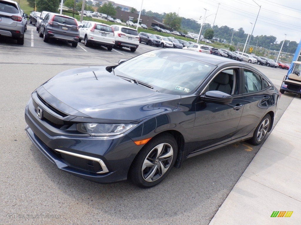 2020 Civic LX Sedan - Cosmic Blue Metallic / Gray photo #3