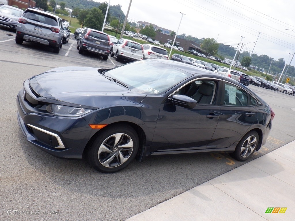 2020 Civic LX Sedan - Cosmic Blue Metallic / Gray photo #4