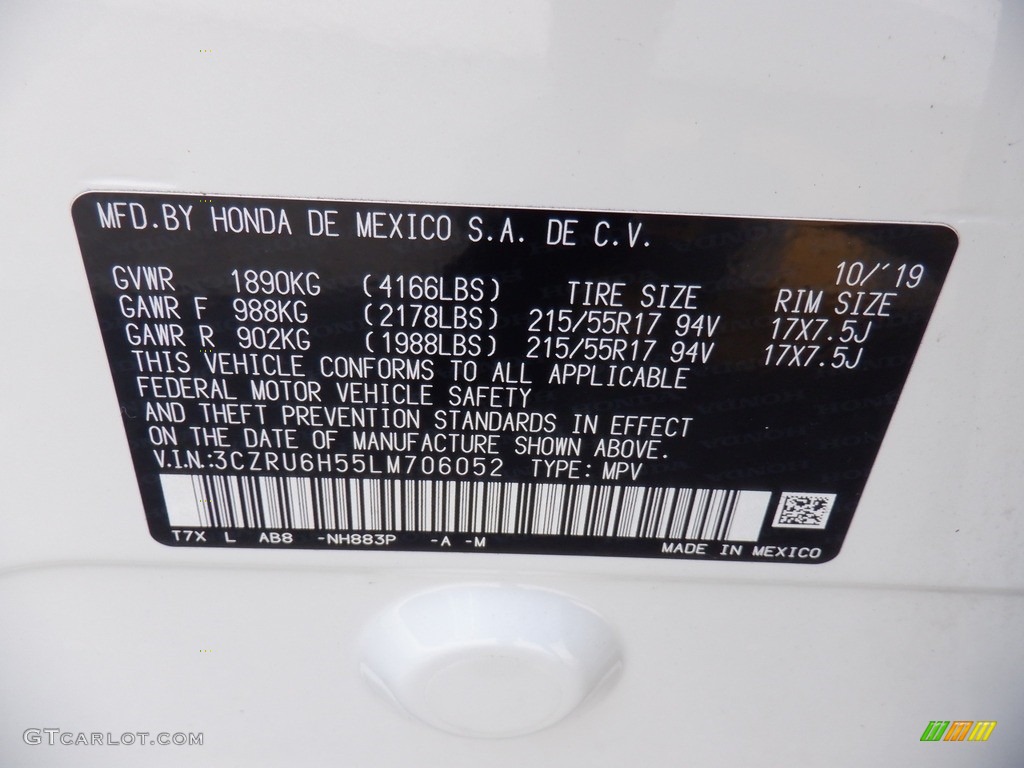 2020 HR-V EX AWD - Platinum White Pearl / Black photo #27