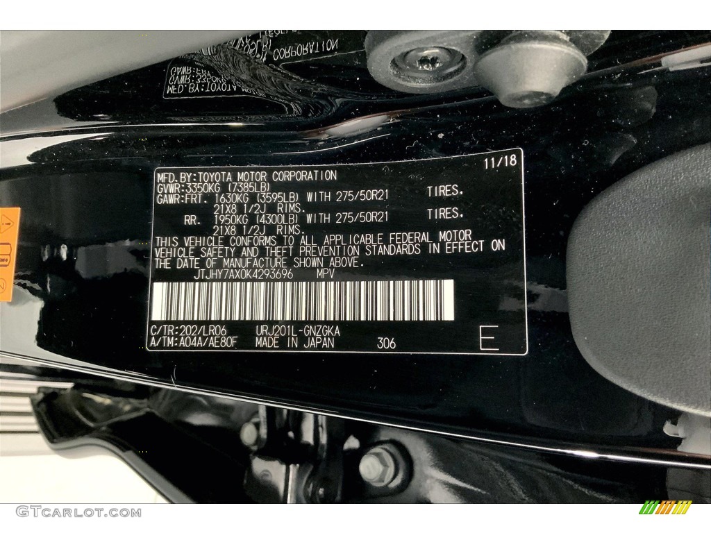 2019 LX Color Code 202 for Black Onyx Photo #146350373