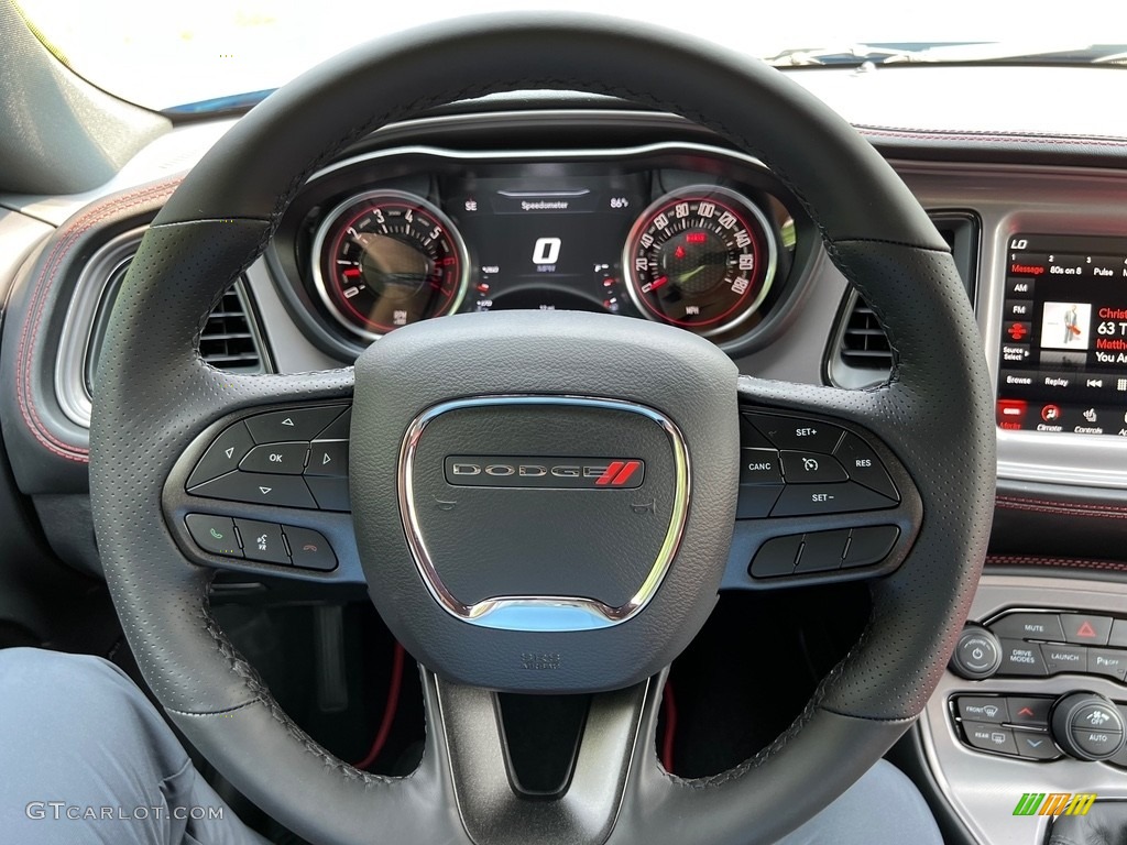 2023 Dodge Challenger R/T Scat Pack Plus Ruby Red/Black Steering Wheel Photo #146350422