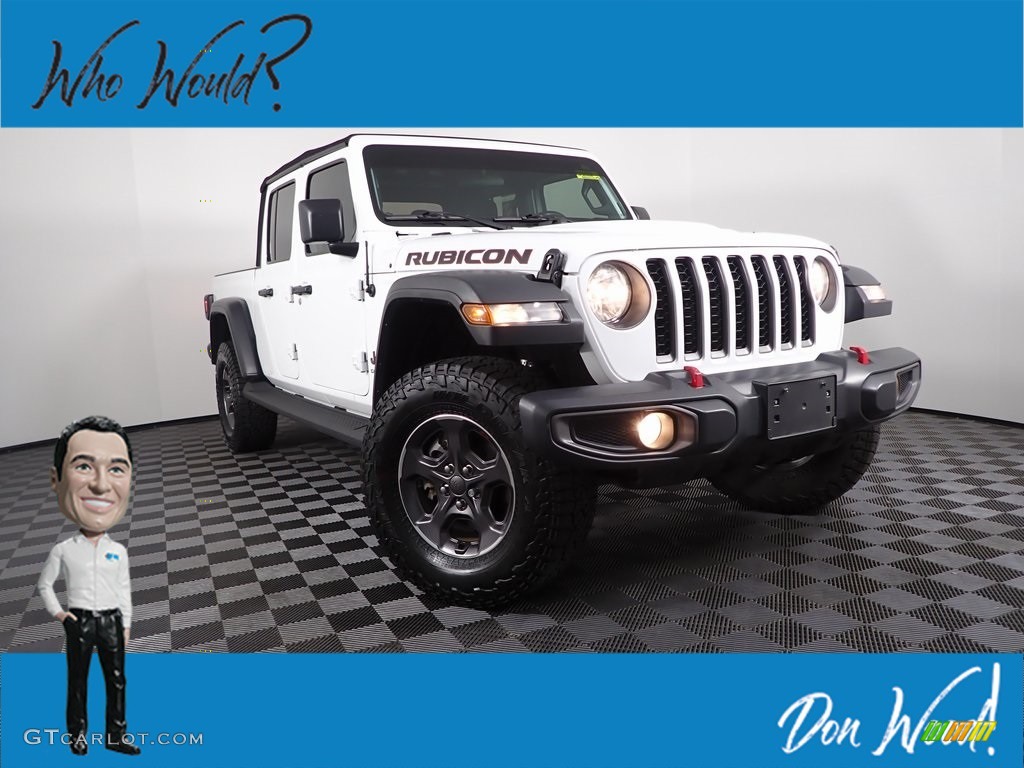 2020 Gladiator Rubicon 4x4 - Bright White / Black photo #1