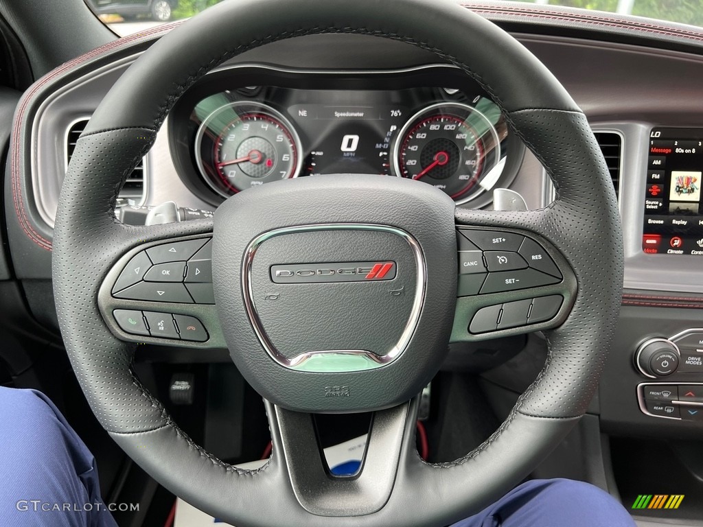 2023 Dodge Charger Scat Pack Plus Ruby Red/Black Steering Wheel Photo #146352448