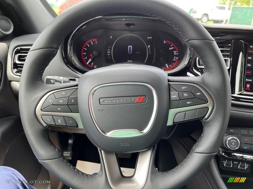 2023 Dodge Durango SXT Blacktop AWD Black Steering Wheel Photo #146353429