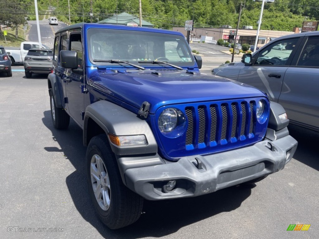 2020 Wrangler Unlimited Sport 4x4 - Ocean Blue Metallic / Black photo #3