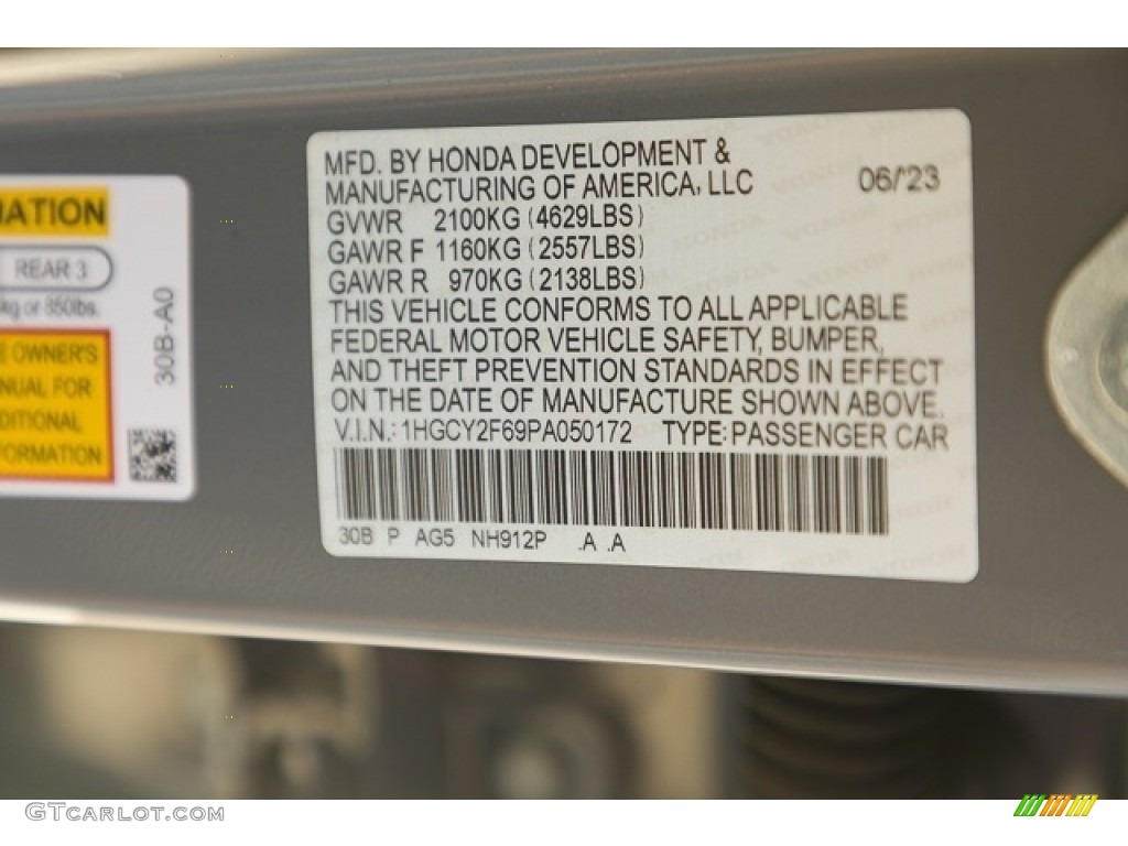2023 Accord EX-L Hybrid - Urban Gray Pearl / Black photo #41