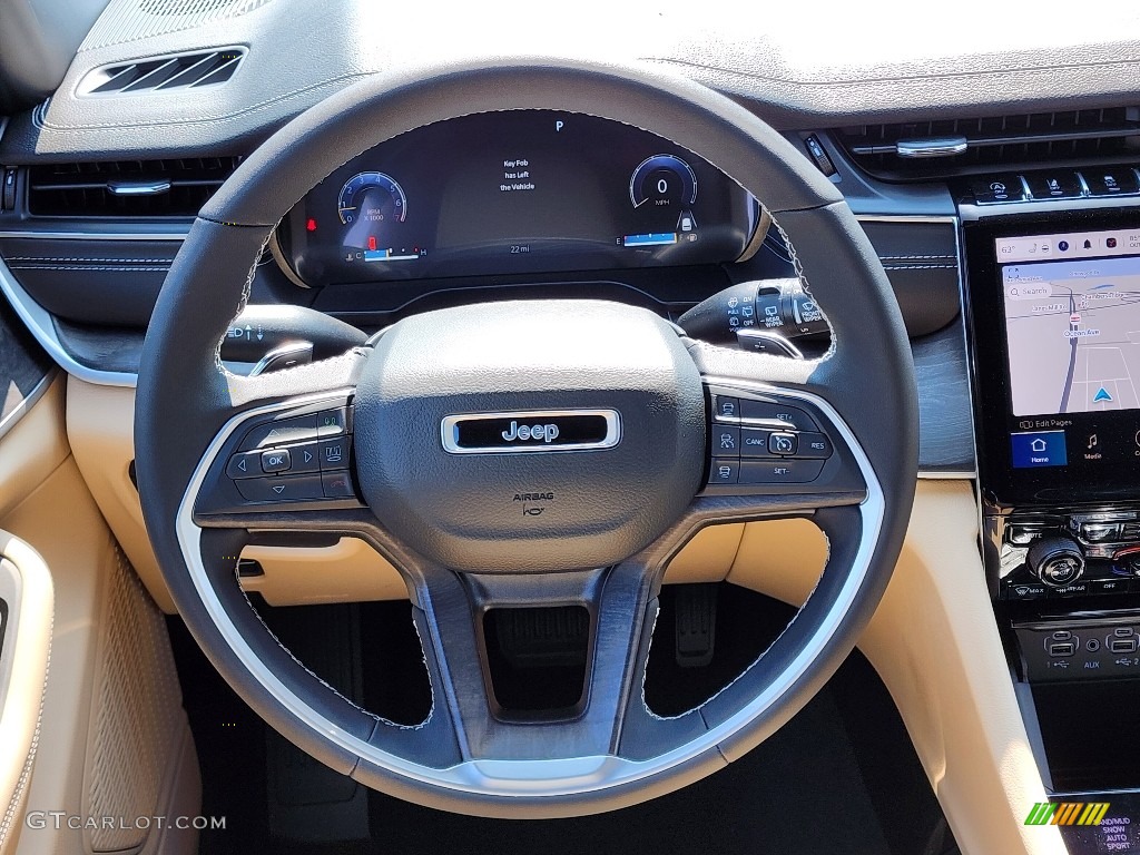2023 Jeep Grand Cherokee L Limited 4x4 Wicker Beige/Global Black Steering Wheel Photo #146358239