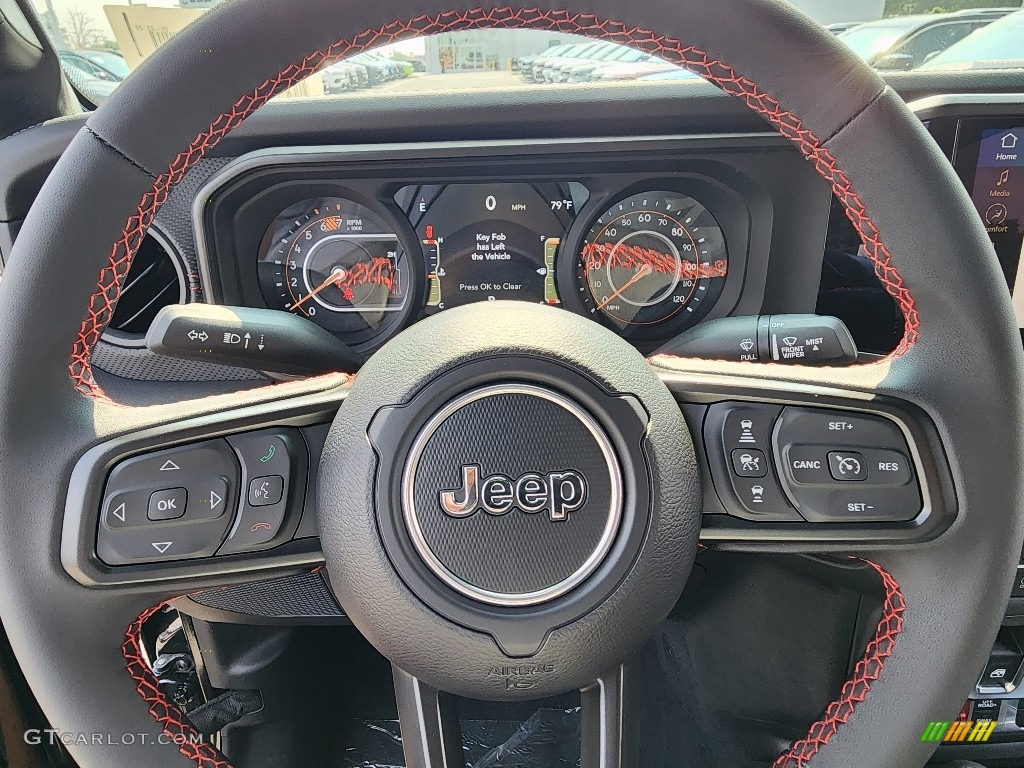 2024 Jeep Wrangler Rubicon 4x4 Black Steering Wheel Photo #146359089