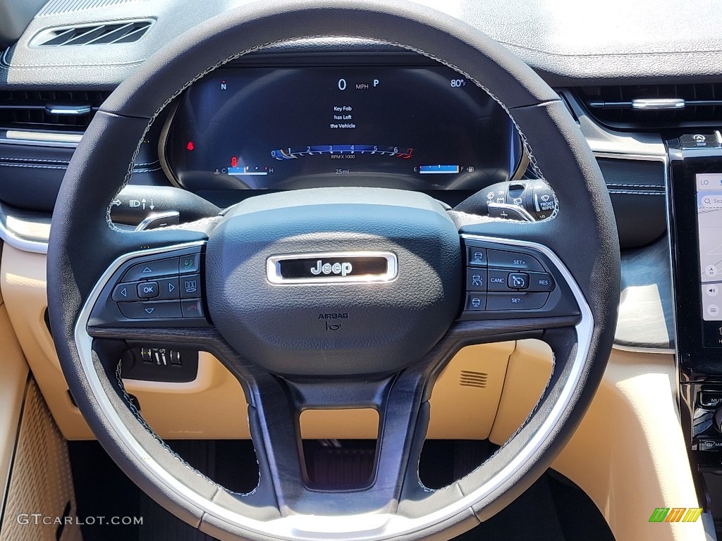 2023 Jeep Grand Cherokee L Limited 4x4 Wicker Beige/Global Black Steering Wheel Photo #146359235
