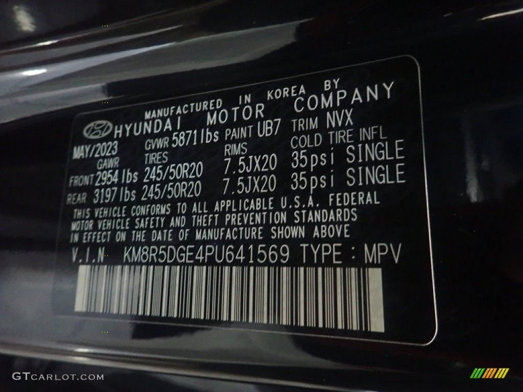 2023 Palisade Limited AWD - Moonlight Cloud / Black photo #16
