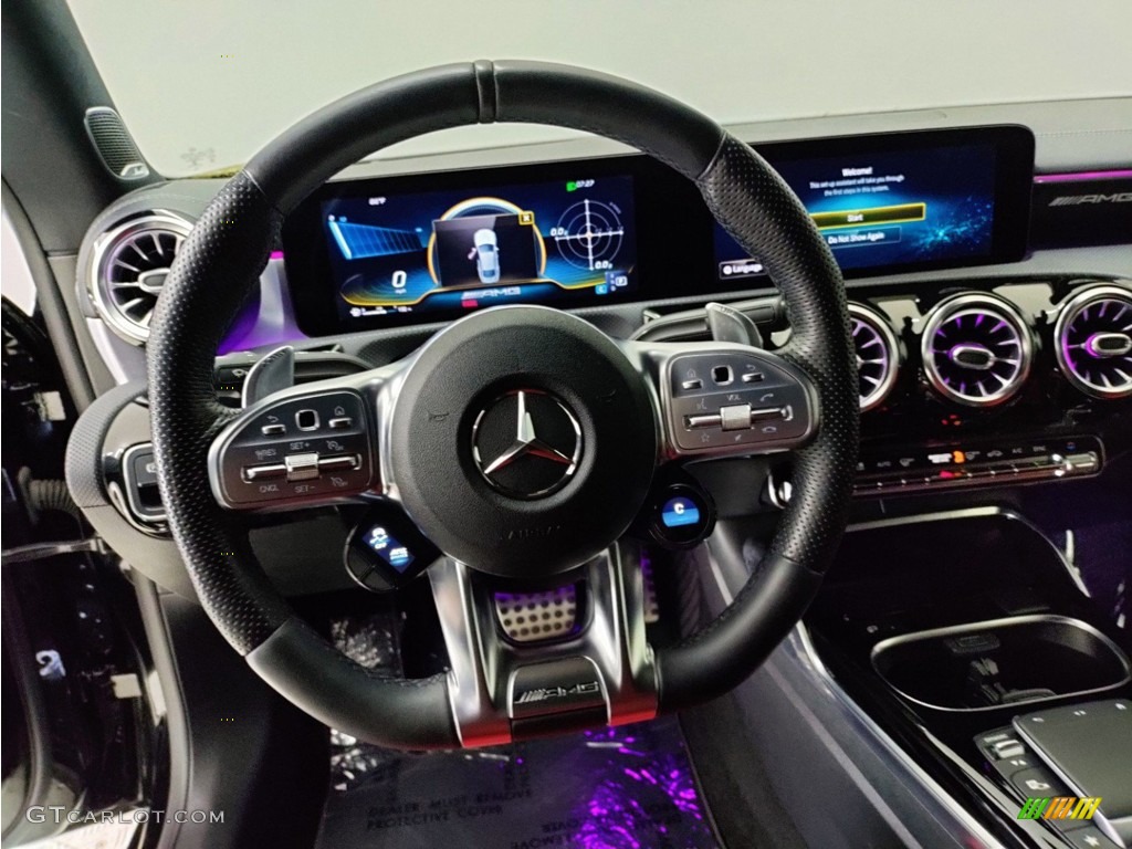 2021 Mercedes-Benz CLA AMG 35 Coupe Classic Red/Black Steering Wheel Photo #146362494