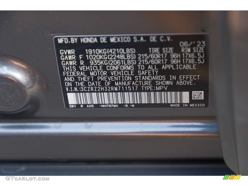 2024 Honda HR-V LX AWD Color Code Photos