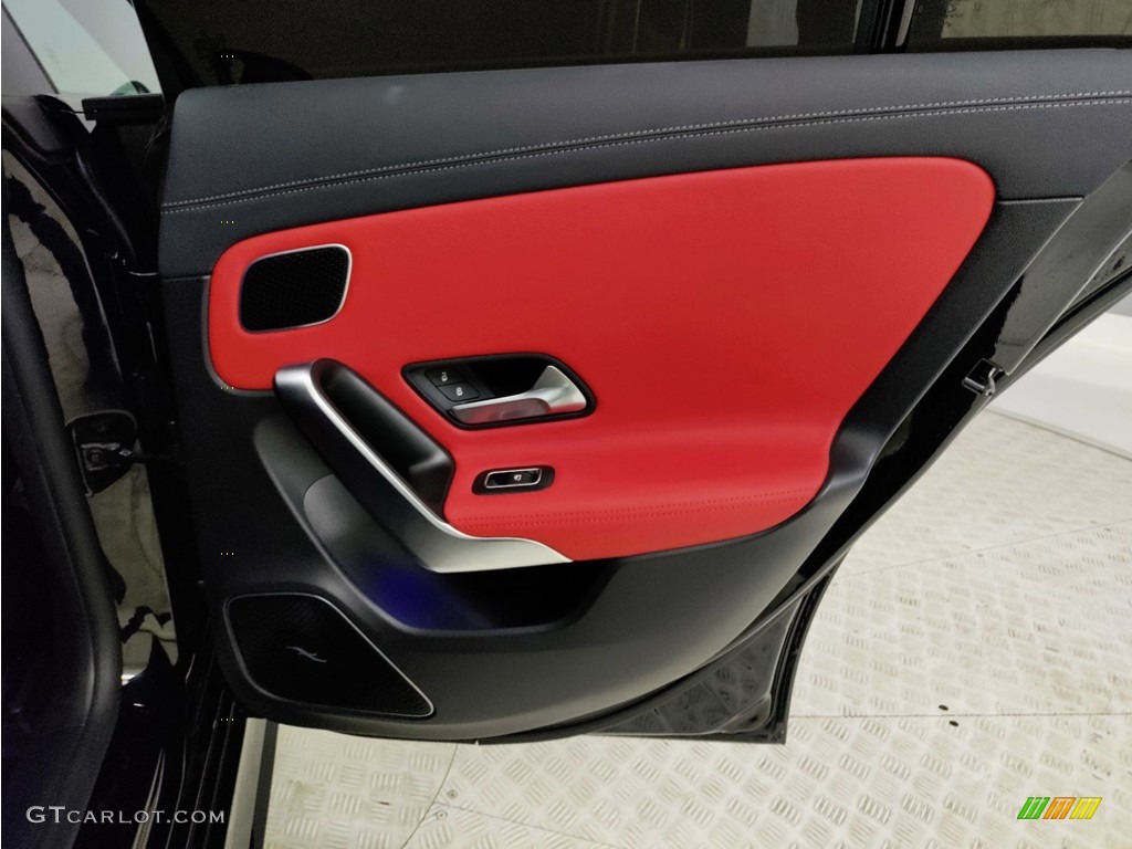 2021 Mercedes-Benz CLA AMG 35 Coupe Classic Red/Black Door Panel Photo #146362728